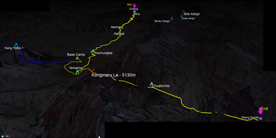 route map for Kang Yatse 1