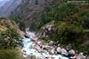 bhaghirathi river gushing down the valley