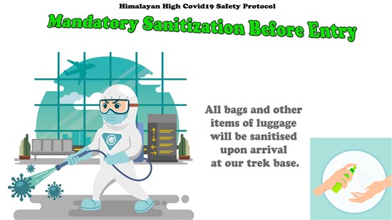 Trekking During Covid19 With Safety Protocol - Mandatory Sanitization Of Bags