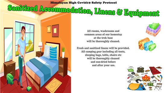 Trekking During Covid19 With Safety Protocol - Sanitized Linens and Equipment