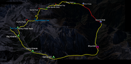 route map for Kagbhushandi Tal Trek