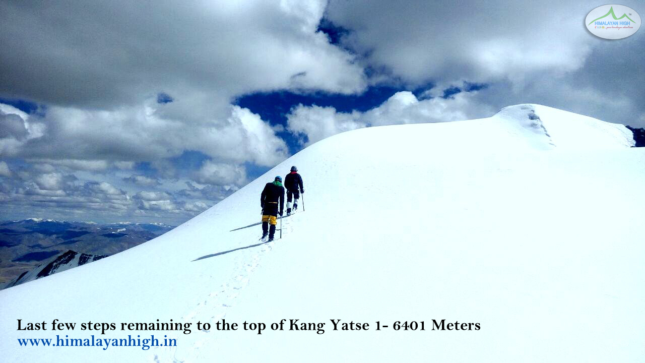 Last few steps to the summit of Kang Yatse 1
