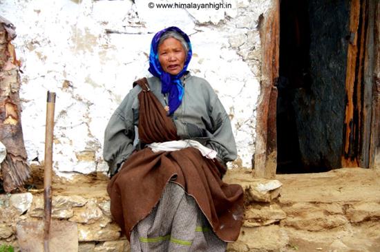 old woman in dronagiri village