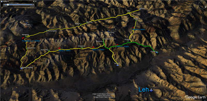 route map for Markha Valley Trek 